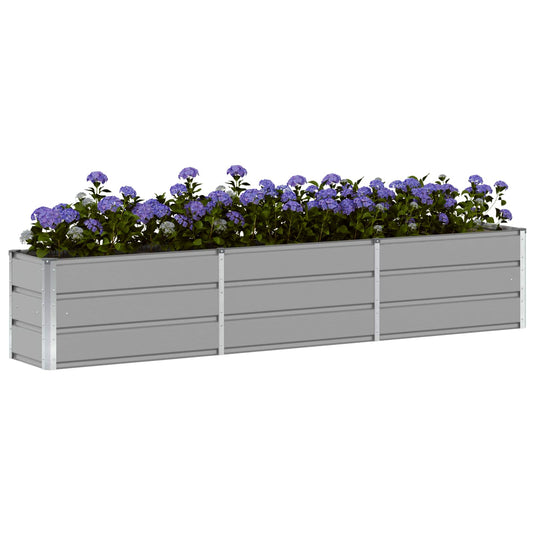 Vidaxl plantenbak lichtgrijs 240 x 40 x 45 cm staal