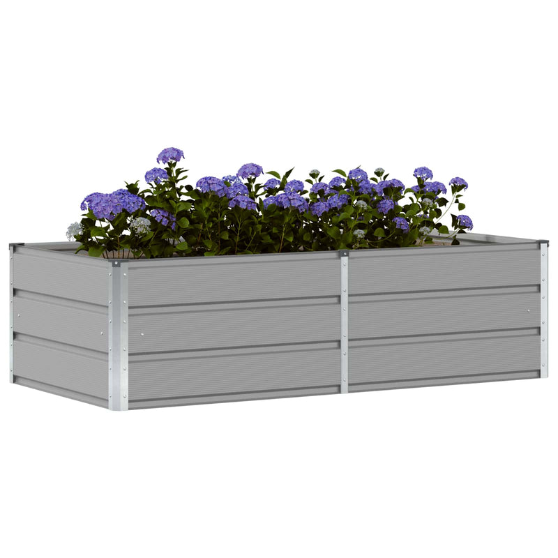 Load image into Gallery viewer, Vidaxl plantenbak lichtgrijs 160 x 80 x 45 cm staal
