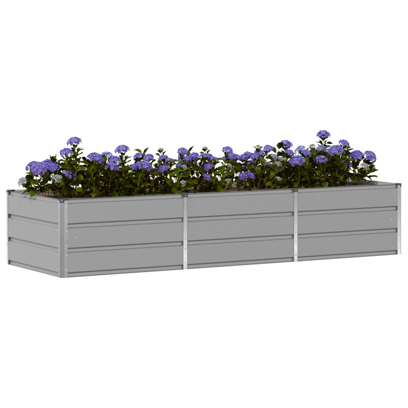 Load image into Gallery viewer, Vidaxl plantenbak lichtgrijs 240 x 80 x 45 cm staal
