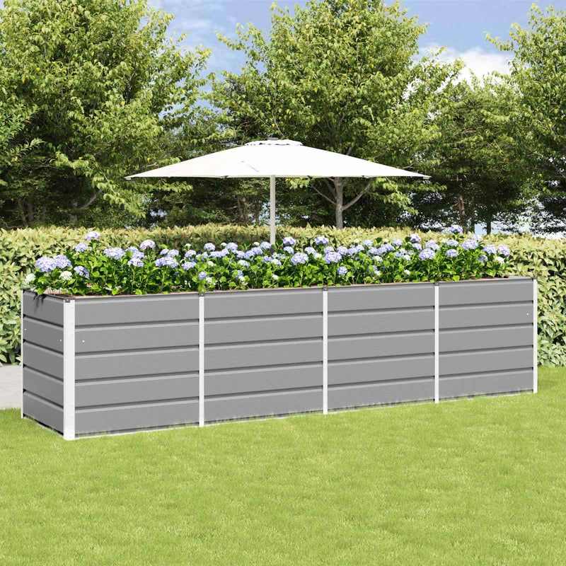 Load image into Gallery viewer, Vidaxl plantenbak lichtgrijs 240 x 80 x 75 cm staal
