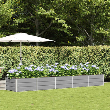 Vidaxl plantenbak lichtgrijs 400 x 80 x 45 cm staal