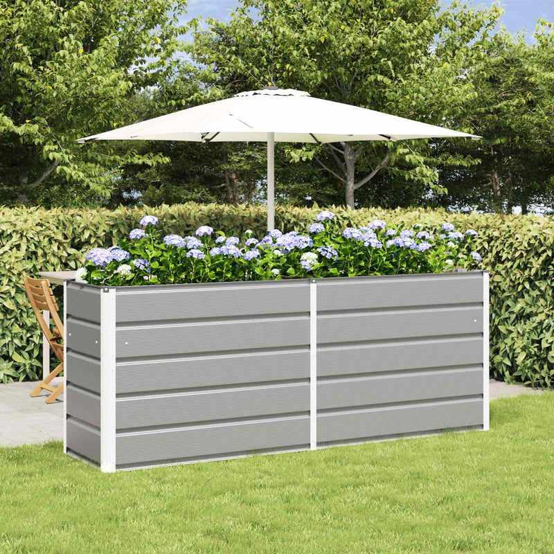 Load image into Gallery viewer, Vidaxl plantenbak lichtgrijs 480 x 50 x 45 cm gegalvaniseerd staal
