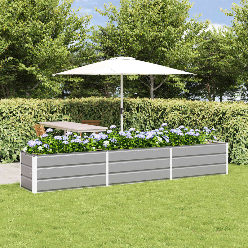 Load image into Gallery viewer, Vidaxl plantenbak lichtgrijs 480 x 50 x 45 cm gegalvaniseerd staal
