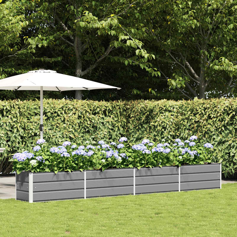Load image into Gallery viewer, Vidaxl plantenbak lichtgrijs 480 x 50 x 45 cm gegalvaniseerd staal
