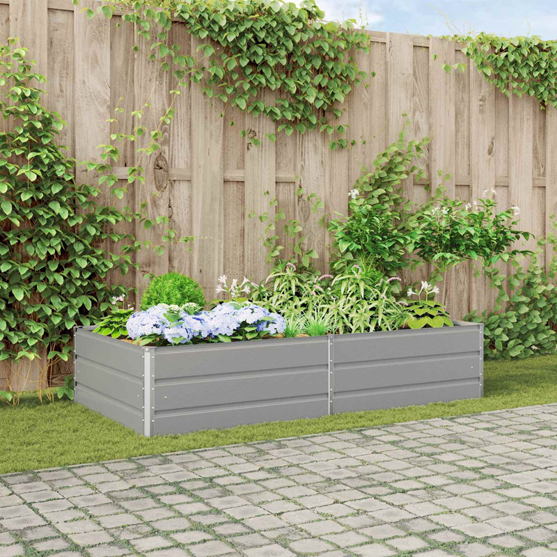 Load image into Gallery viewer, Vidaxl plantenbak lichtgrijs 195 x 100 x 45 cm gegalvaniseerd staal

