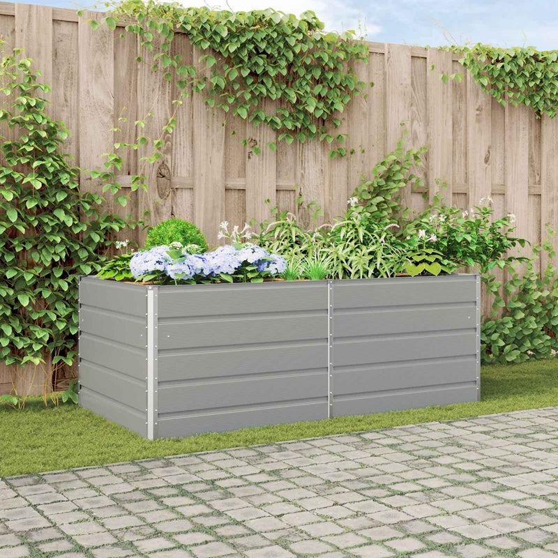 Load image into Gallery viewer, Vidaxl plantenbak lichtgrijs 195 x 100 x 45 cm gegalvaniseerd staal

