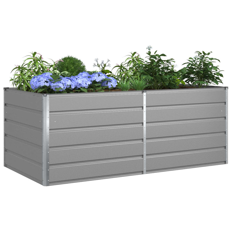 Load image into Gallery viewer, Vidaxl plantenbak lichtgrijs 195 x 100 x 45 cm gegalvaniseerd staal
