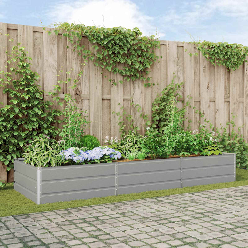 Load image into Gallery viewer, Vidaxl plantenbak lichtgrijs 195 x 100 x 45 cm gegalvaniseerd staal
