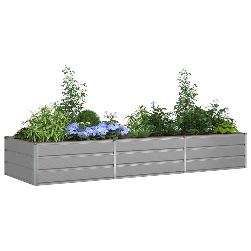 Load image into Gallery viewer, Vidaxl plantenbak lichtgrijs 195 x 100 x 45 cm gegalvaniseerd staal
