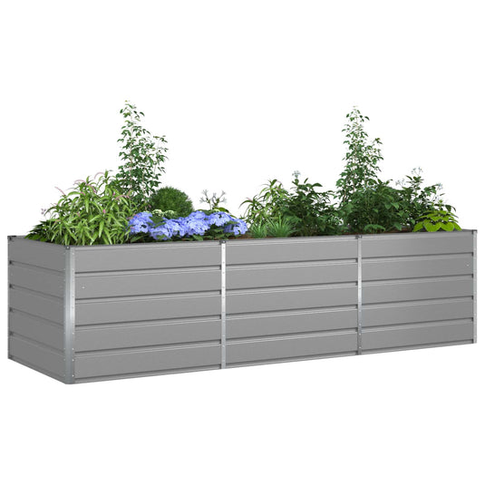 Vidaxl plantenbak lichtgrijs 195 x 100 x 45 cm gegalvaniseerd staal