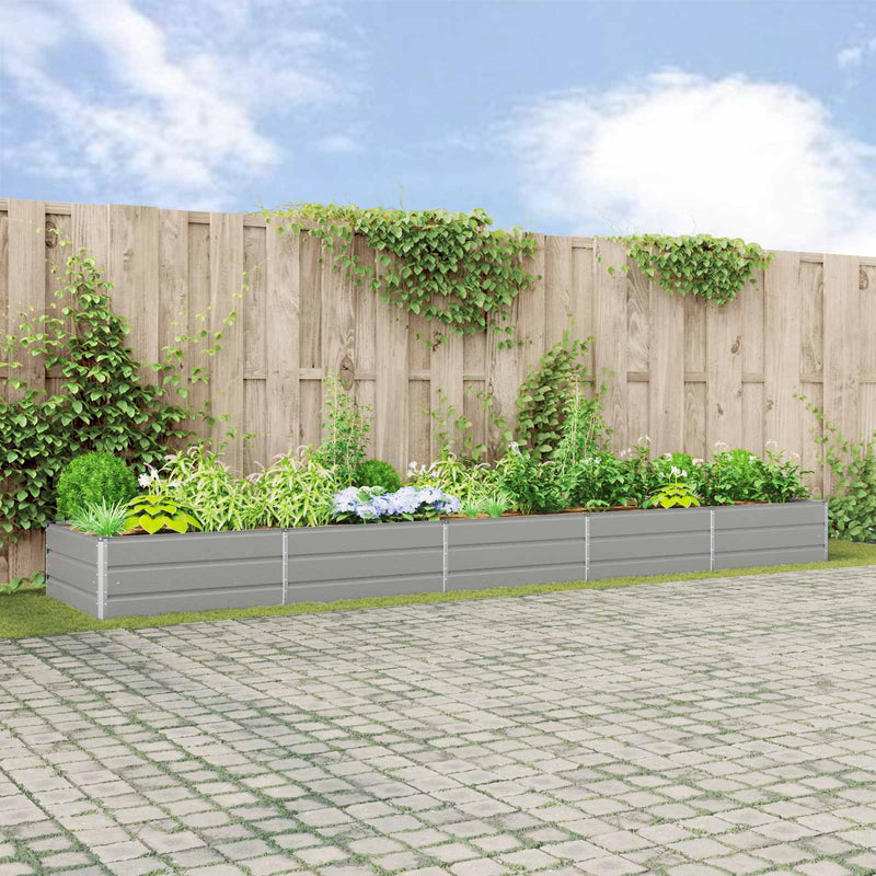 Load image into Gallery viewer, Vidaxl plantenbak lichtgrijs 195 x 100 x 45 cm gegalvaniseerd staal

