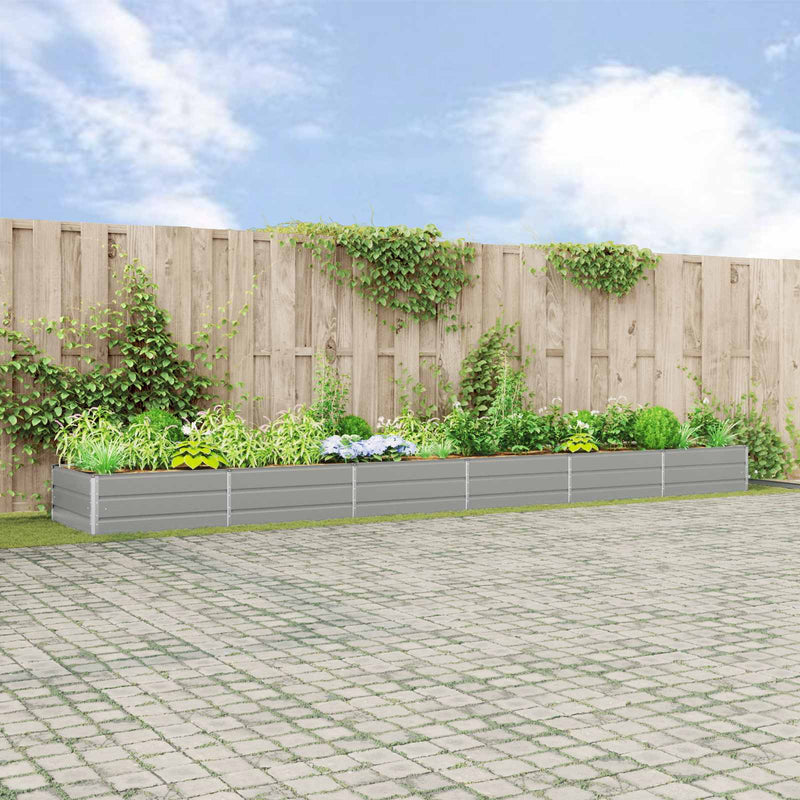 Load image into Gallery viewer, Vidaxl plantenbak lichtgrijs 195 x 100 x 45 cm gegalvaniseerd staal
