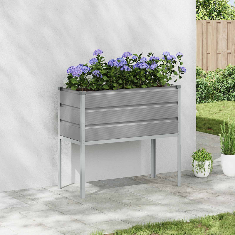 Load image into Gallery viewer, Vidaxl plantenbak lichtgrijs 100 x 45 x 90 cm gegalvaniseerd staal
