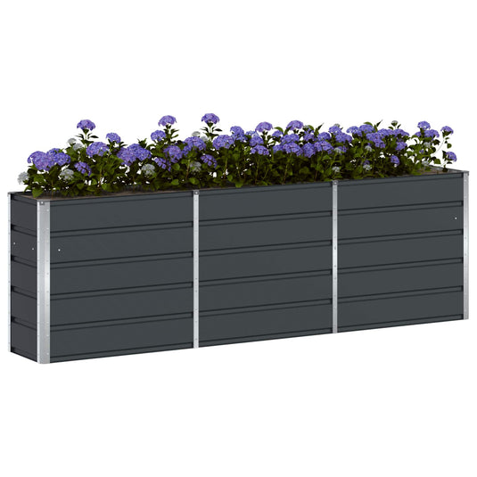 Vidaxl plantenbak antraciet 160 x 40 x 75 cm staal