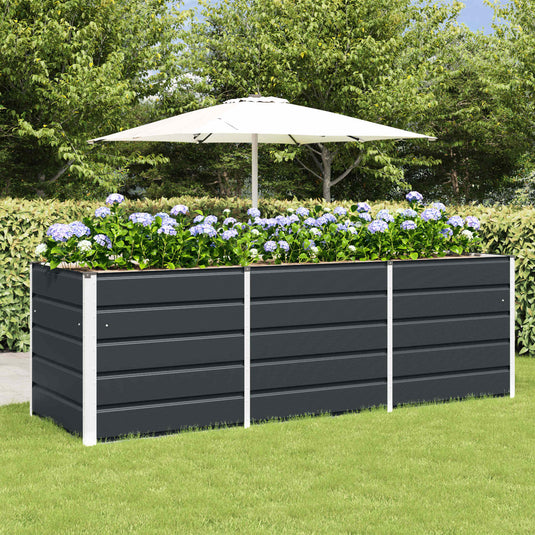 Vidaxl plantenbak antraciet 240 x 80 x 75 cm staal