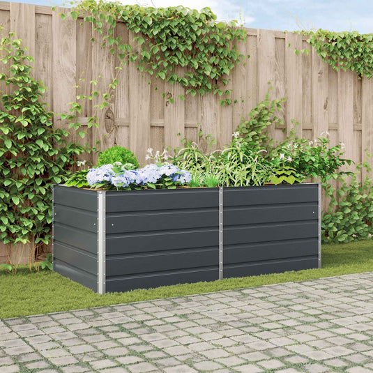 Vidaxl plantenbak antraciet 195 x 100 x 45 cm gegalvaniseerd staal