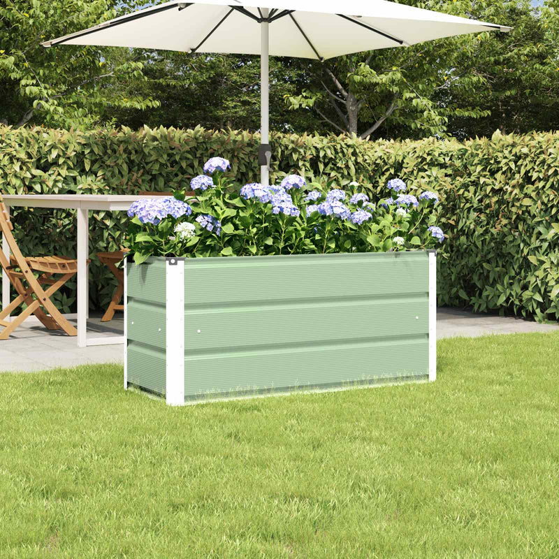 Load image into Gallery viewer, Vidaxl plantenbak groen 100 x 40 x 45 cm staal
