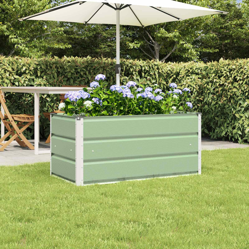 Load image into Gallery viewer, Vidaxl plantenbak pastelgroen 100 x 50 x 45 cm gegalvaniseerd staal
