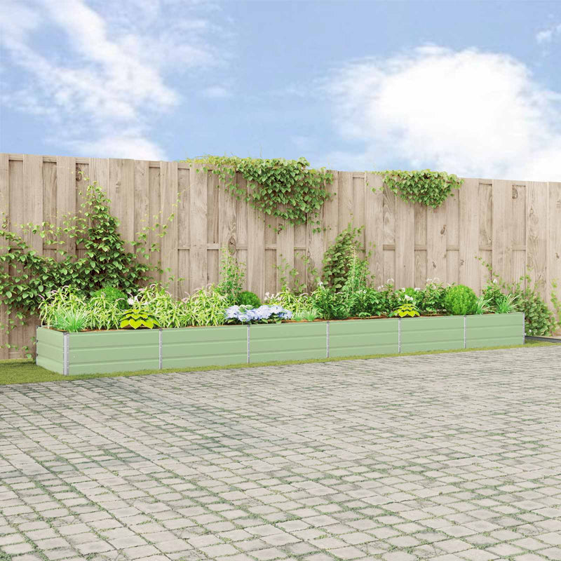 Load image into Gallery viewer, Vidaxl plantenbak pastelgroen 195 x 100 x 45 cm gegalvaniseerd staal
