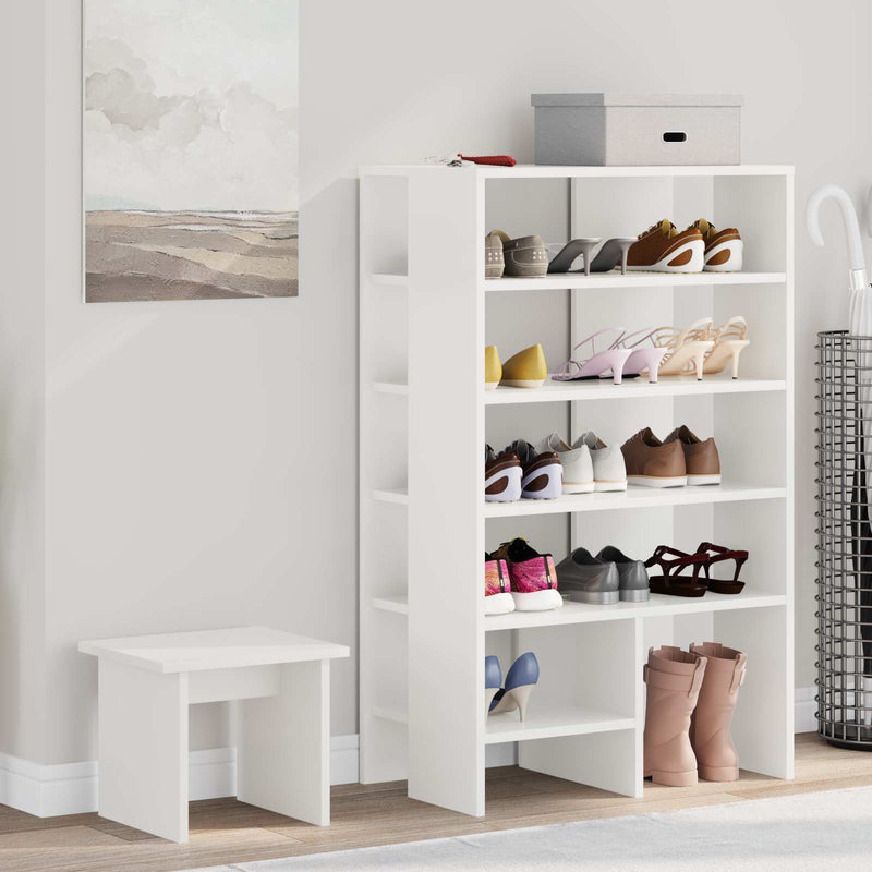 Load image into Gallery viewer, Vidaxl schoenenkast met plank met opslag 2 pcs wit bewerkt hout
