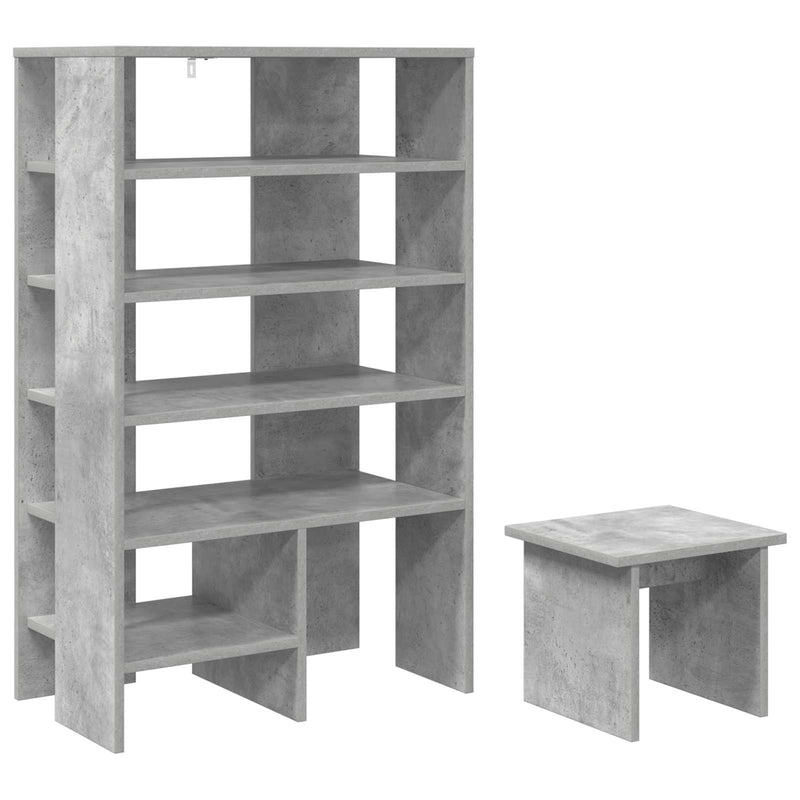 Load image into Gallery viewer, Vidaxl schoenenkast met plank 2 pcs beton grijs bewerkt hout
