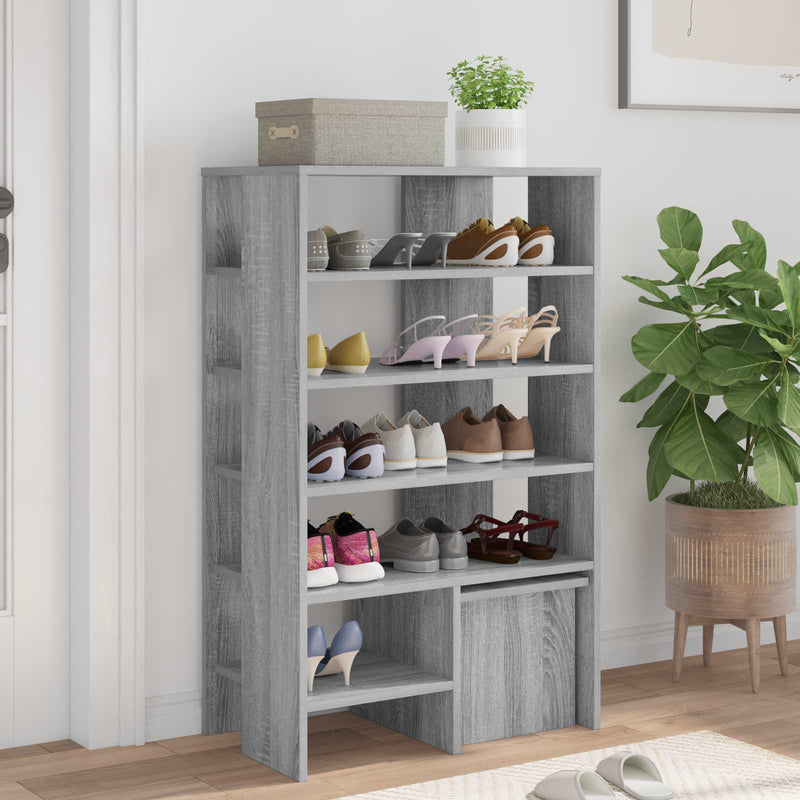 Load image into Gallery viewer, Vidaxl schoenenkast met plank 2 pcs grijs sonoma bewerkt hout
