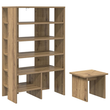 Vidaxl schoenenkast met plank 2 pcs artisan eiken bewerkt hout