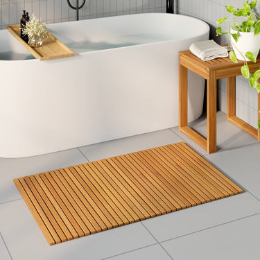 Vidaxl badmat bruin 100 x 60 cm massief acaciahout