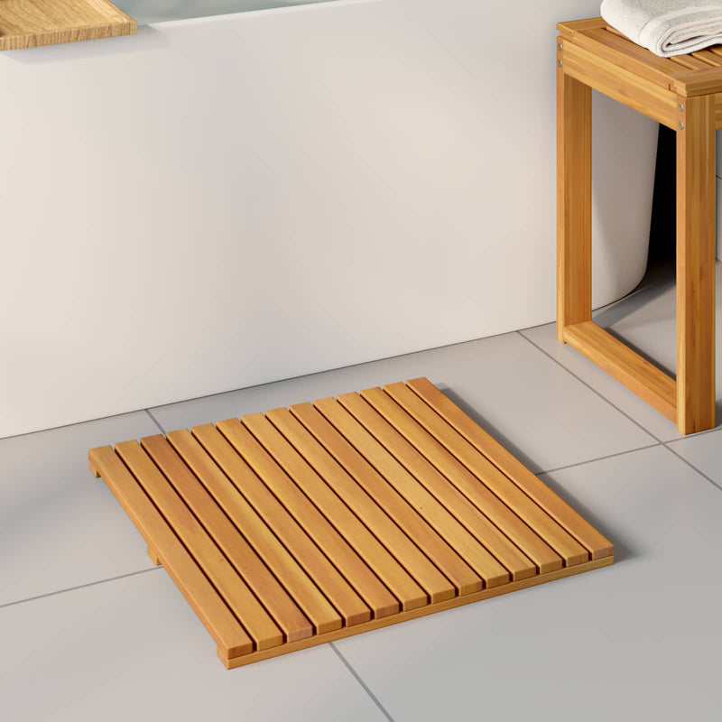 Load image into Gallery viewer, Vidaxl badmat effen bruin 50 x 50 cm hout
