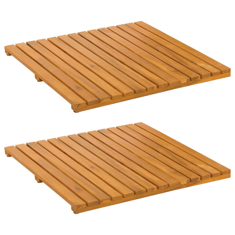 Load image into Gallery viewer, Vidaxl badmat effen bruin 50 x 50 cm hout
