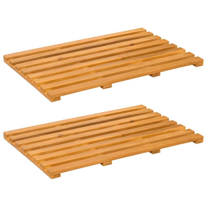 Load image into Gallery viewer, Vidaxl badmat effen bruin 100 x 53 cm hout
