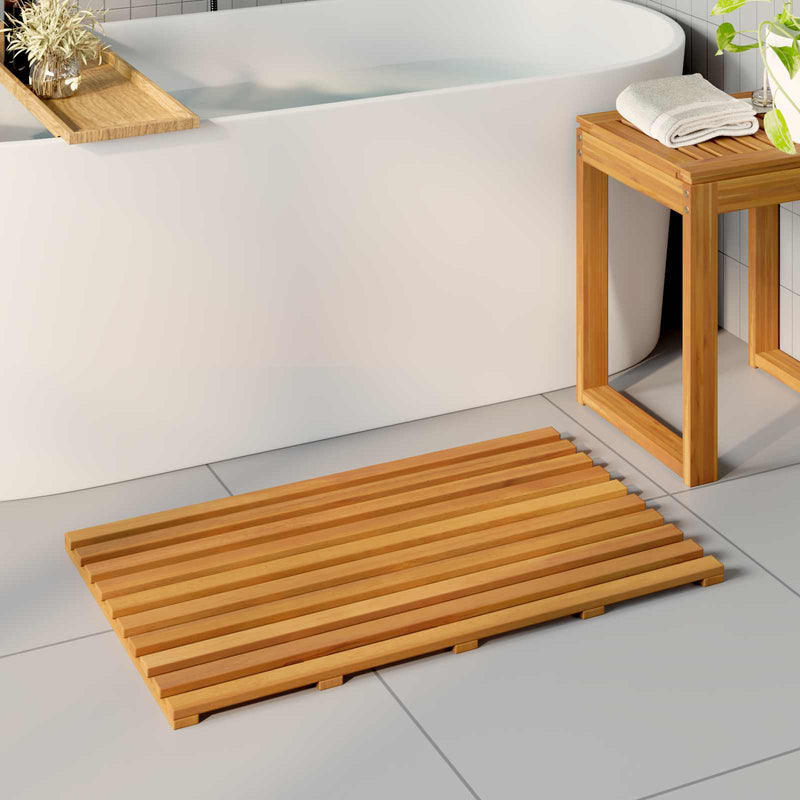 Load image into Gallery viewer, Vidaxl badmat effen bruin 100 x 53 cm hout
