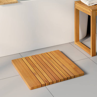 Vidaxl badmat effen bruin 59 x 40 cm hout