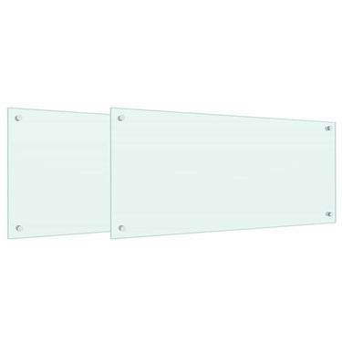 Vidaxl keuken spatscherm 2 pcs wit 90 x 40 cm gehard glas