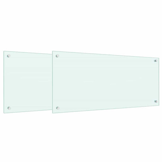 Vidaxl keuken spatscherm 2 pcs wit 90 x 40 cm gehard glas