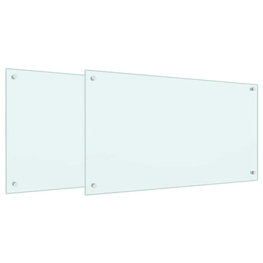 Vidaxl keuken spatscherm 2 pcs wit 90 x 50 cm gehard glas