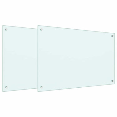 Vidaxl keuken spatscherm 2 pcs wit 90 x 60 cm gehard glas
