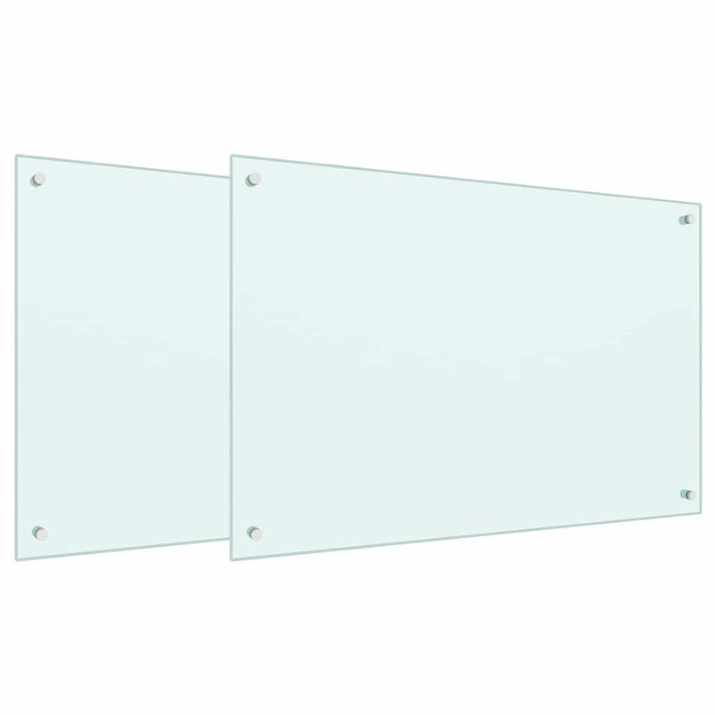 Load image into Gallery viewer, Vidaxl keuken spatscherm 2 pcs wit 90 x 60 cm gehard glas
