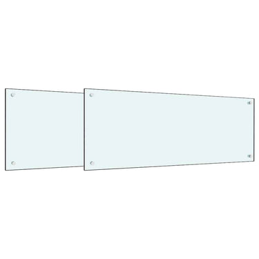 Vidaxl keuken spatscherm 2 pcs wit 100 x 40 cm gehard glas