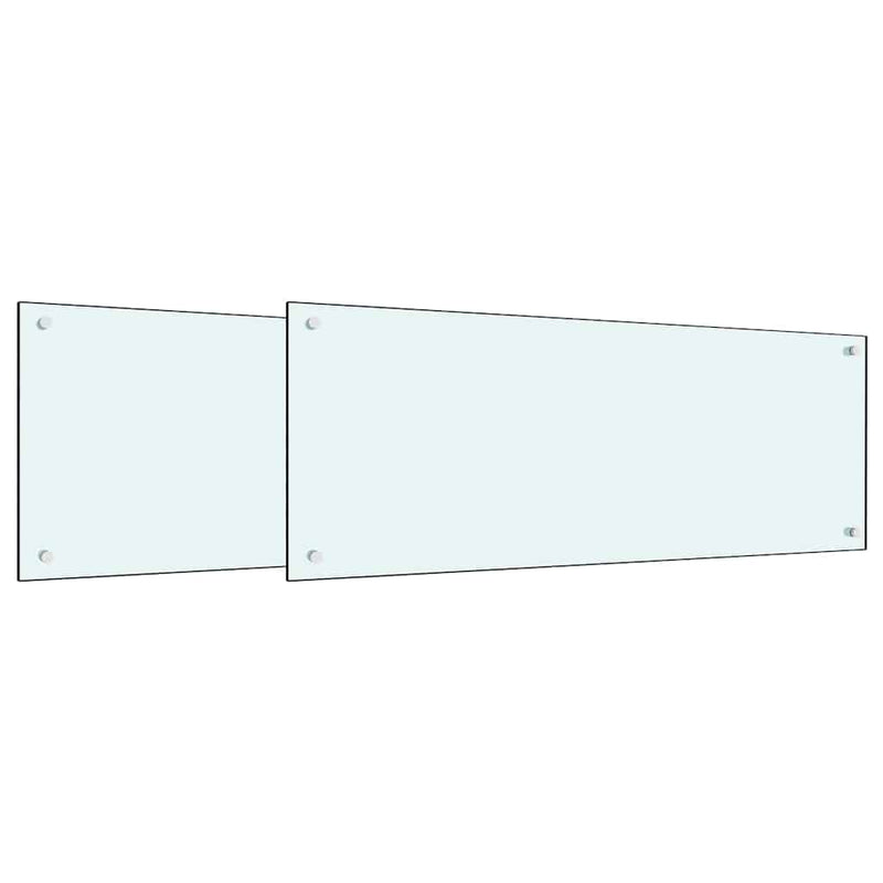 Load image into Gallery viewer, Vidaxl keuken spatscherm 2 pcs wit 100 x 40 cm gehard glas
