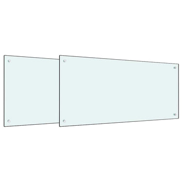 Vidaxl keuken spatscherm 2 pcs wit 100 x 50 cm gehard glas