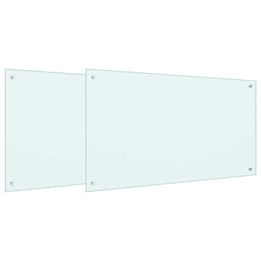 Vidaxl keuken spatscherm 2 pcs wit 100 x 60 cm gehard glas