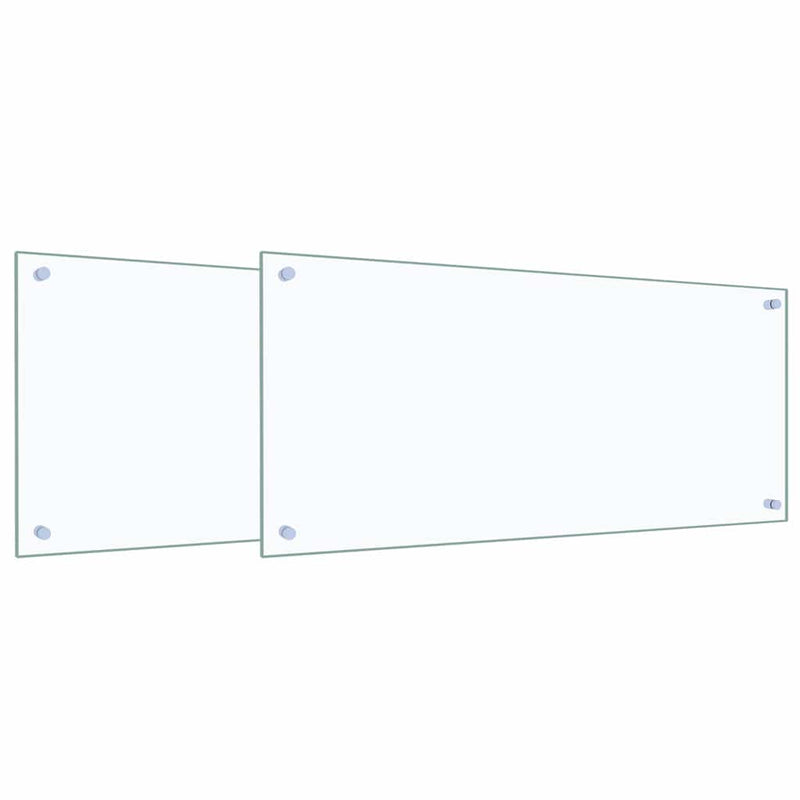 Load image into Gallery viewer, Vidaxl keuken spatscherm 2 pcs doorzichtig 90 x 40 cm gehard glas
