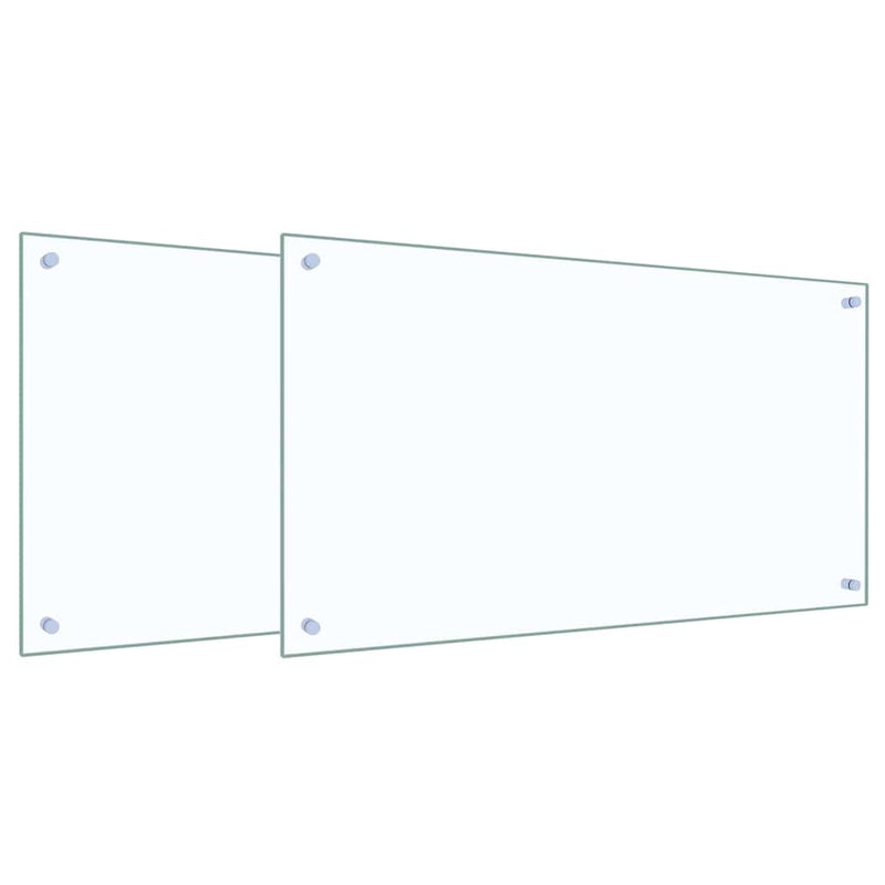 Load image into Gallery viewer, Vidaxl keuken spatscherm 2 pcs doorzichtig 90 x 50 cm gehard glas
