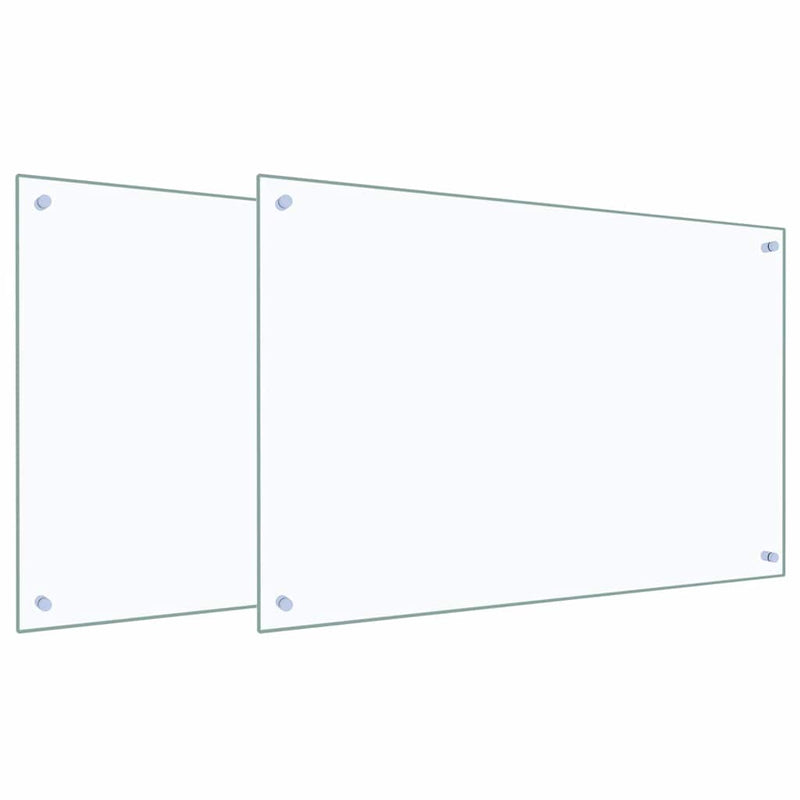 Load image into Gallery viewer, Vidaxl keuken spatscherm 2 pcs doorzichtig 90 x 60 cm gehard glas
