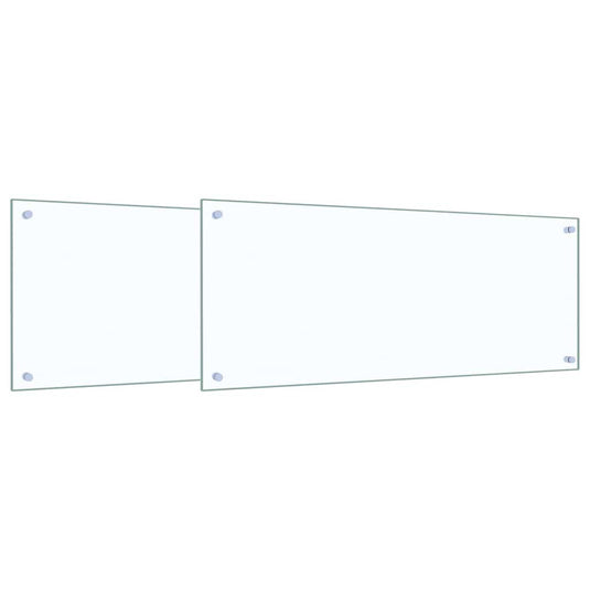 Vidaxl keuken spatscherm 2 pcs doorzichtig 100 x 40 cm gehard glas