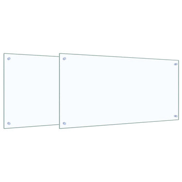 Vidaxl keuken spatscherm 2 pcs doorzichtig 100 x 50 cm gehard glas