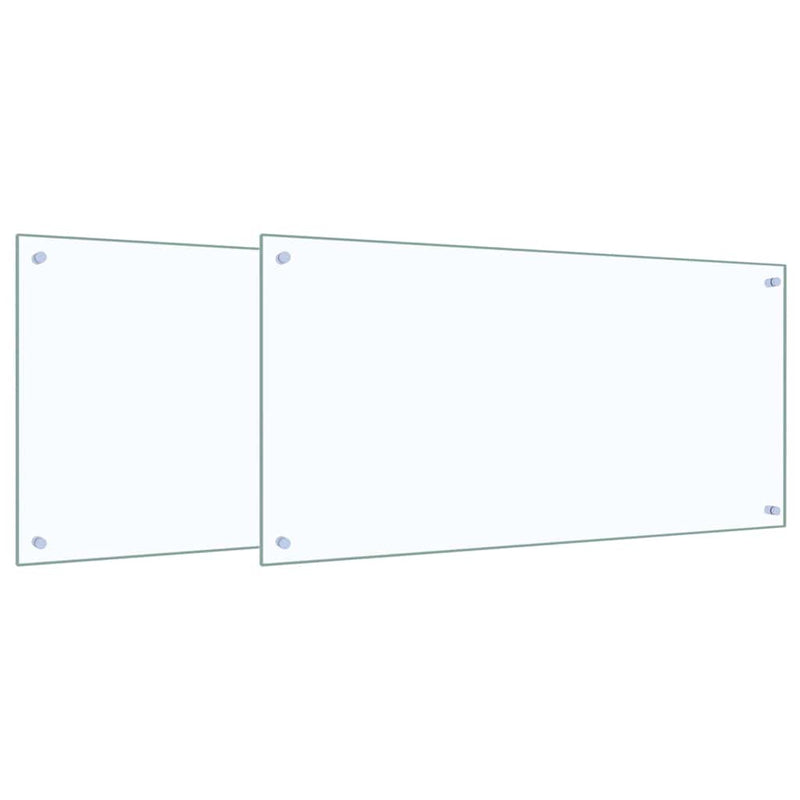 Load image into Gallery viewer, Vidaxl keuken spatscherm 2 pcs doorzichtig 100 x 50 cm gehard glas
