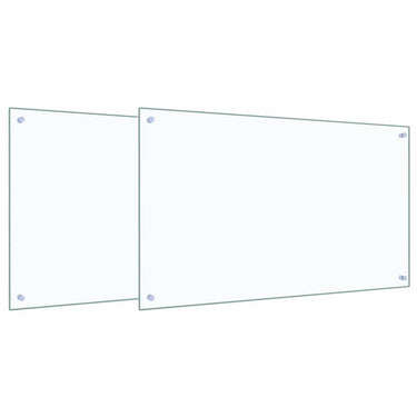 Vidaxl keuken spatscherm 2 pcs doorzichtig 100 x 60 cm gehard glas