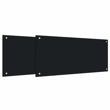 Vidaxl keuken spatscherm 2 pcs zwart 90 x 40 cm gehard glas